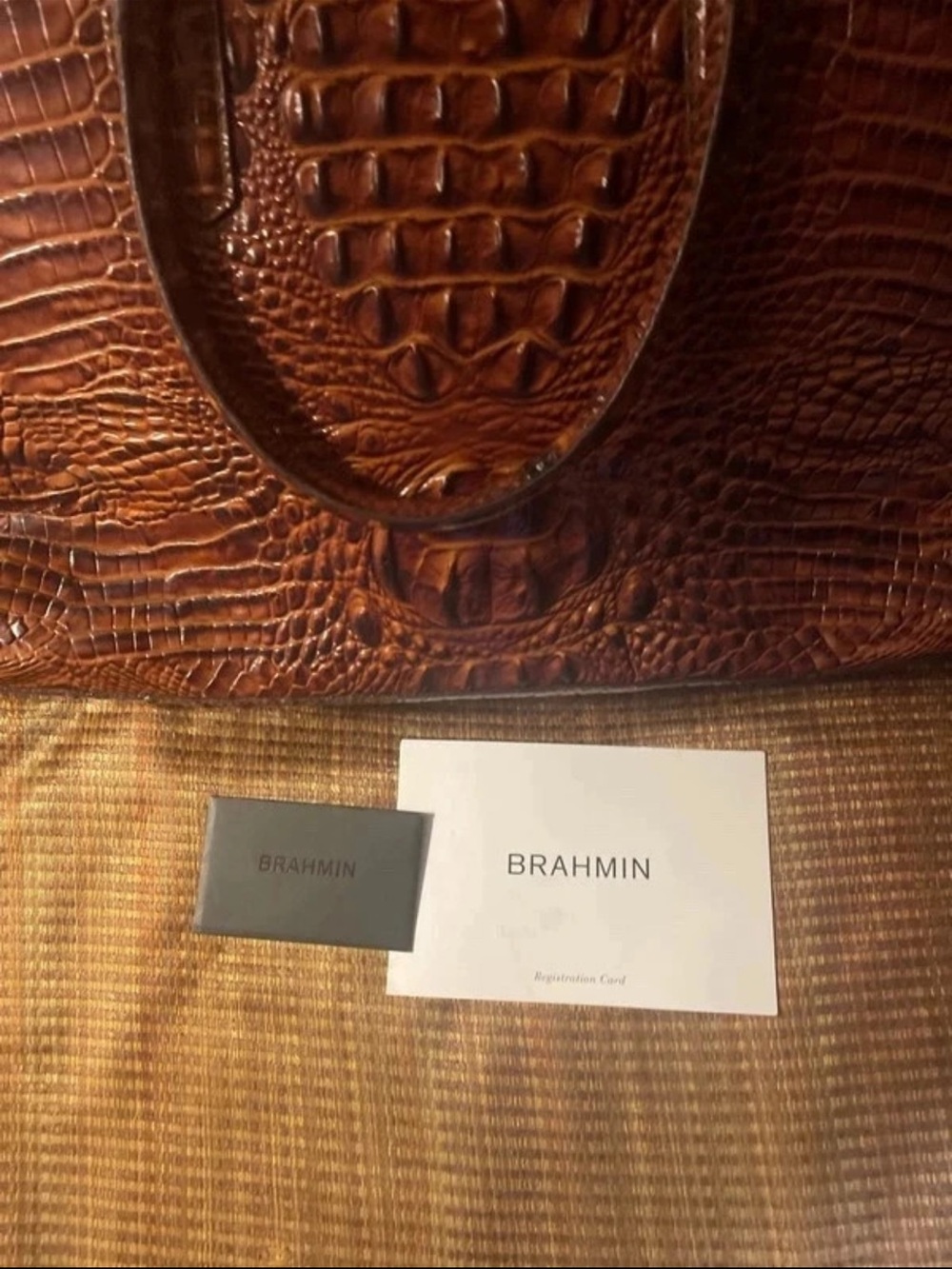 Brahmin Croc-Embossed Leather Tote